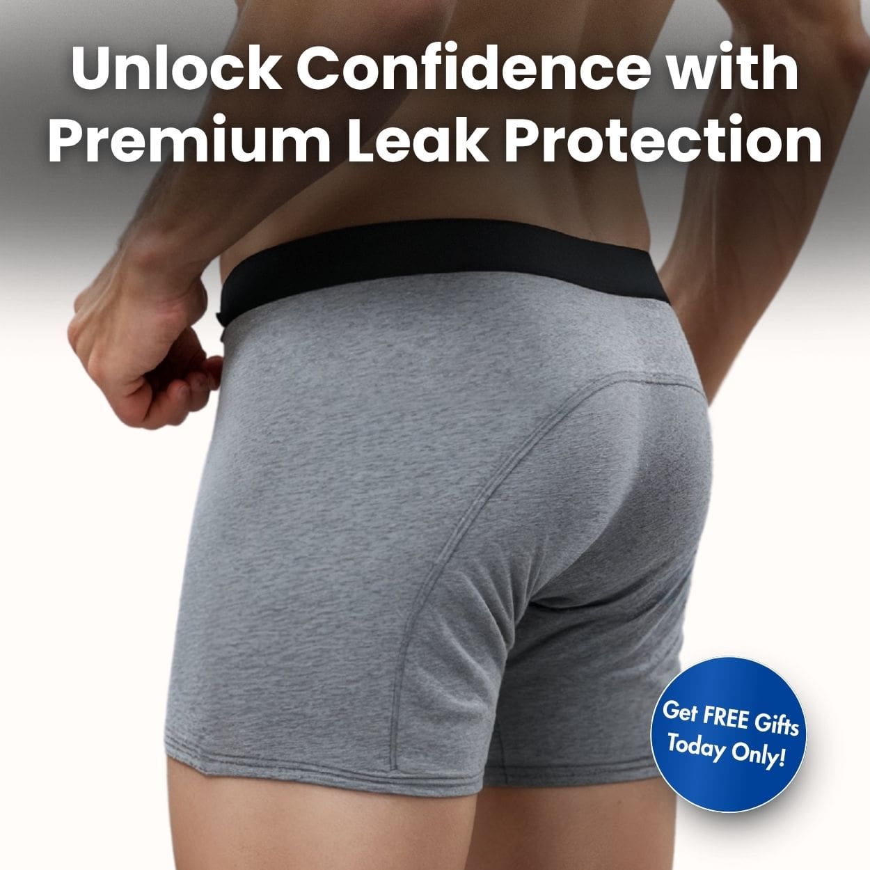 Men's Ultra-Absorbent Incontinence Boxer Trunks